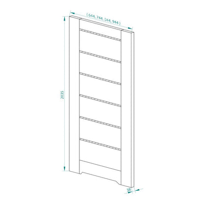 Indvendig dør med ventilationsspalte Toreno 80 Højre Eg Boston Sort Glas