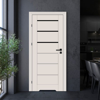 Indvendig dør med luftspalte Toreno 80x203,5 cm Kasmir Venstre Sort Glas