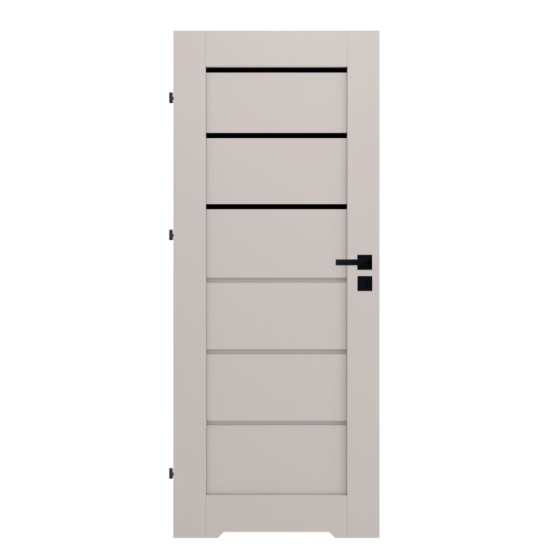 Indvendig dør med luftspalte Toreno 80x203,5 cm Kasmir Venstre Sort Glas