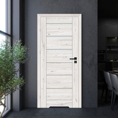 Indvendig dør Fortia Toreno Silver 60 Venstre Slim Hvidt Glas