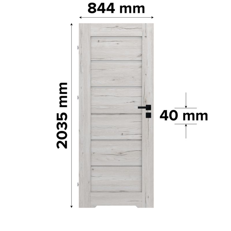 Indvendig dør Fortia Toreno Silver 60 Venstre Slim Hvidt Glas