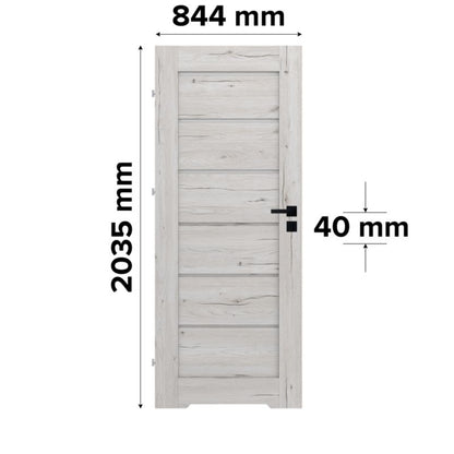Indvendig dør Fortia Toreno Silver 60 Venstre Slim Hvidt Glas