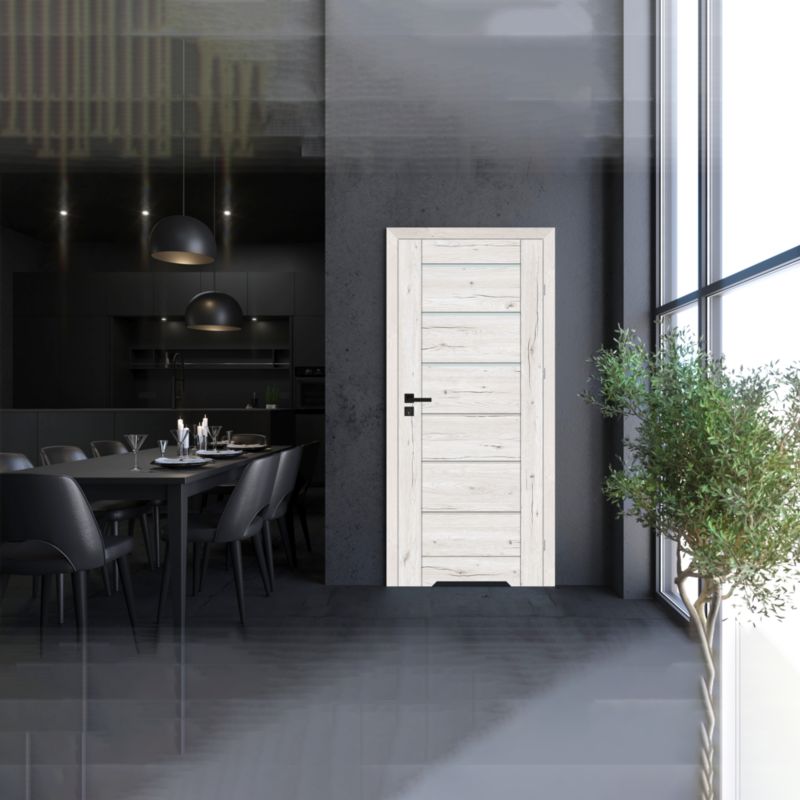 Indvendig dør Fortia Toreno Silver 70 Højre Slim Hvid Glas