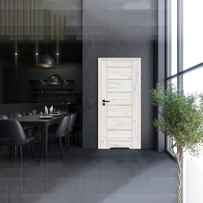 Indvendig dør Fortia Toreno Silver 70 Højre Slim Hvid Glas