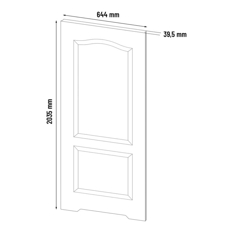 Indvendig dør med ventilationsspalte Exmoor Due 60 cm Højre Hvid