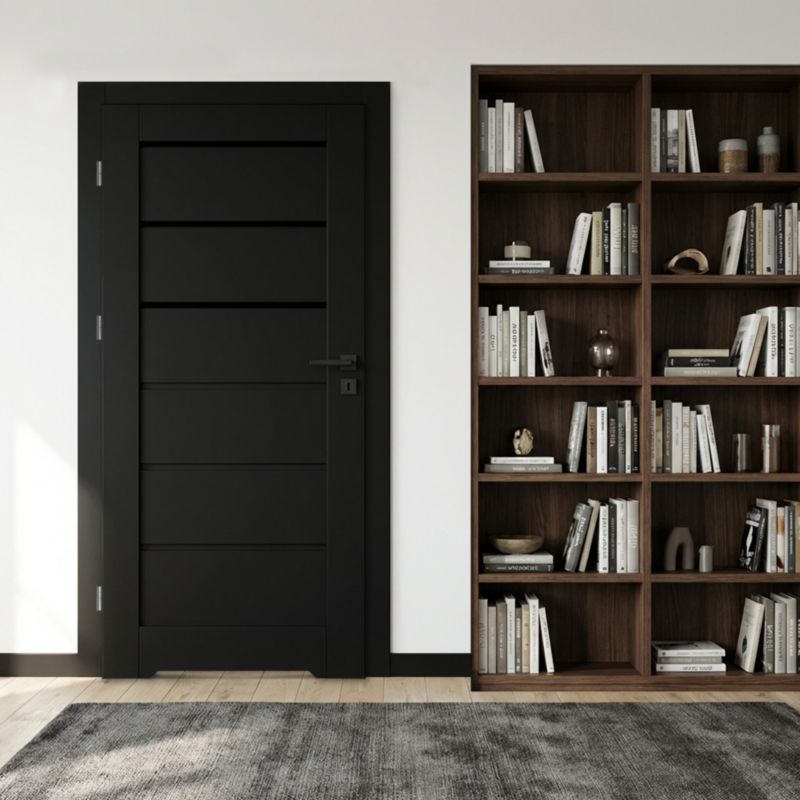 Indvendig dør Stira Door Toreno 80 venstre sort premium sort glas