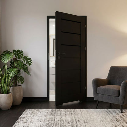 Indvendig dør Toreno 80 højre sort premium med sort glas