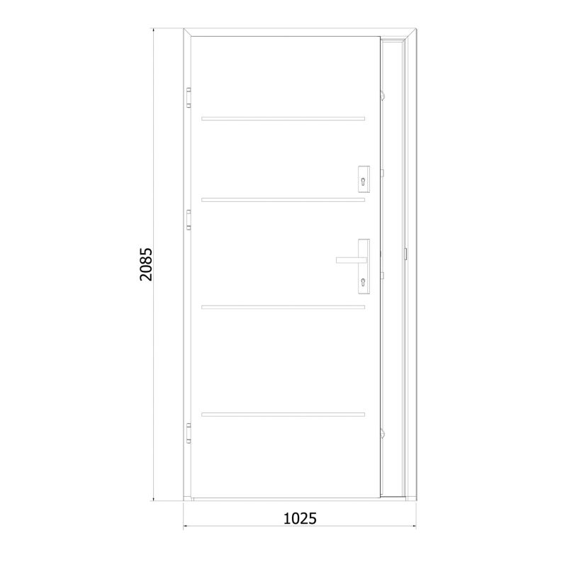 Fortia Madryn yderdør 208,5 x 102,5 cm venstre antracit