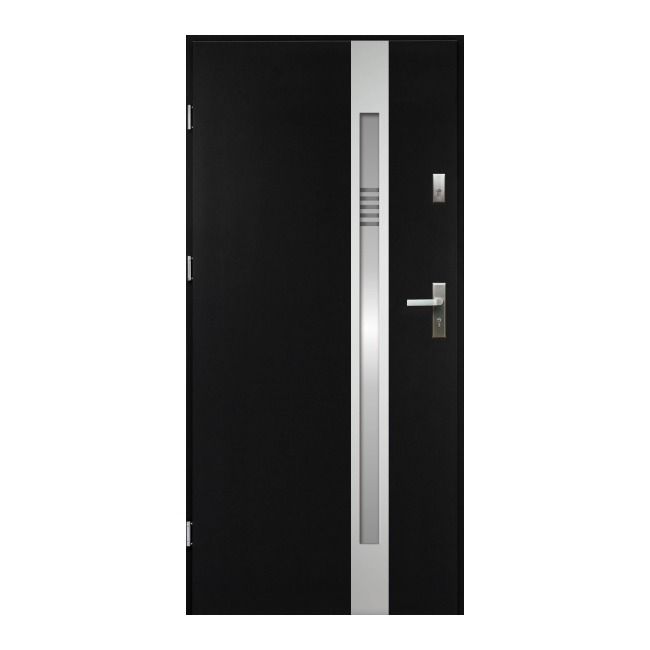 Yderdør O.K. Doors Aurelia inox 90 venstre mat‑sort antracit
