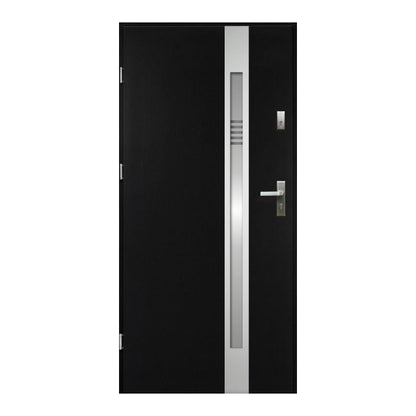Yderdør O.K. Doors Aurelia inox 90 venstre mat‑sort antracit