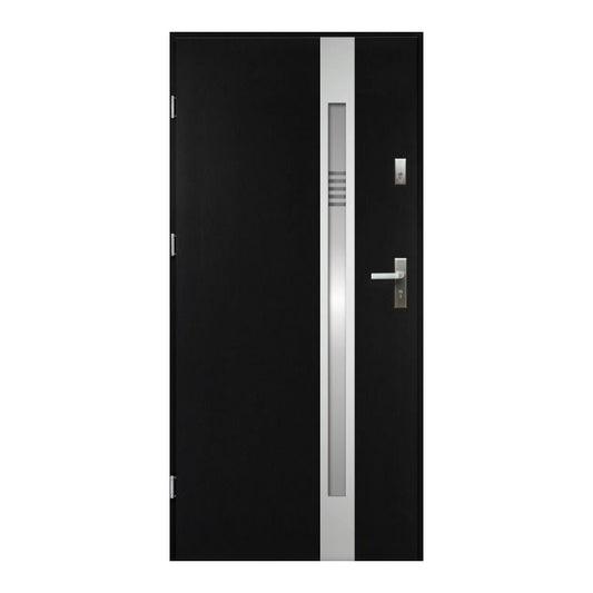 Yderdør O.K. Doors Aurelia inox 90 venstre mat‑sort antracit