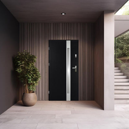 Yderdør O.K. Doors Aurelia inox 90 venstre mat‑sort antracit