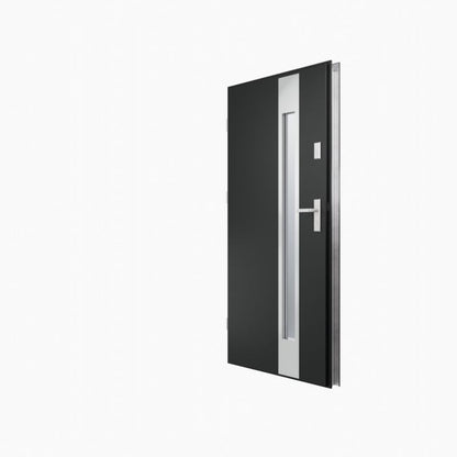Yderdør O.K. Doors Aurelia inox 90 venstre mat‑sort antracit