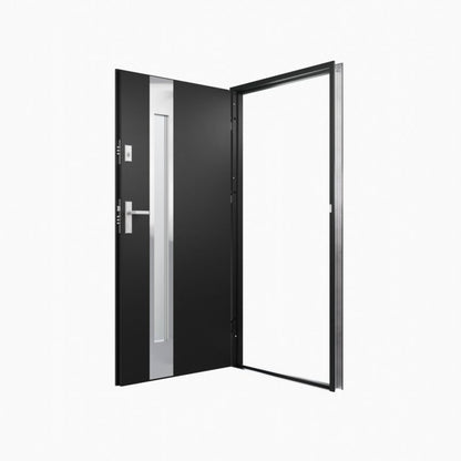 Yderdør O.K. Doors Aurelia inox 90 venstre mat‑sort antracit