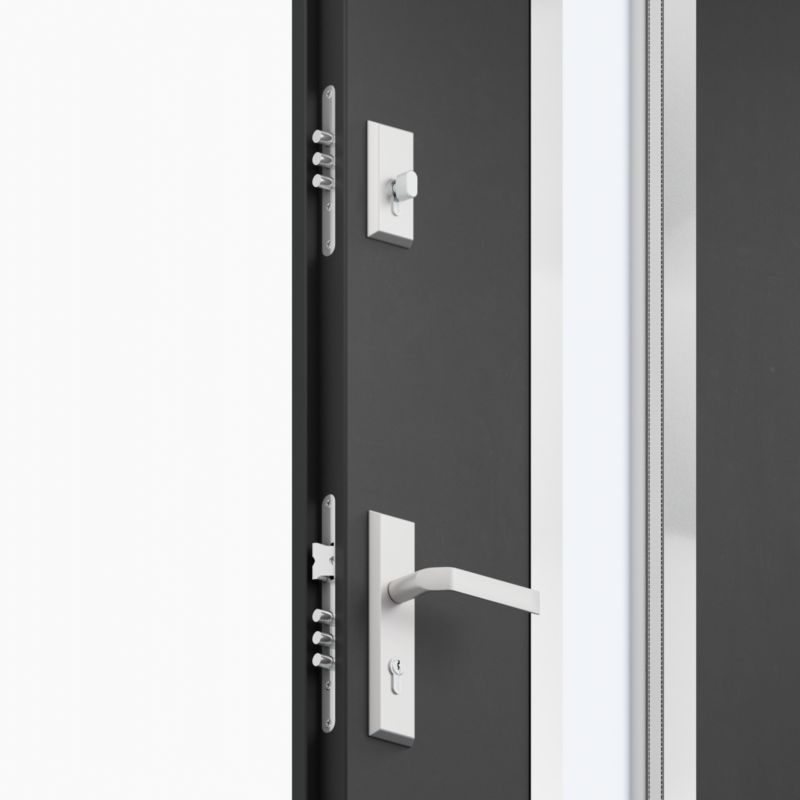 Yderdør O.K. Doors Aurelia inox 90 venstre mat‑sort antracit