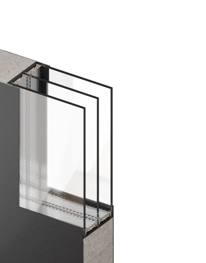Yderdør O.K. Doors Aurelia inox 90 venstre mat‑sort antracit