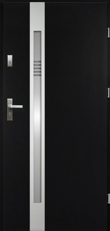 Yderdør O.K. Doors Aurelia inox 90 højre mat-antracit sort