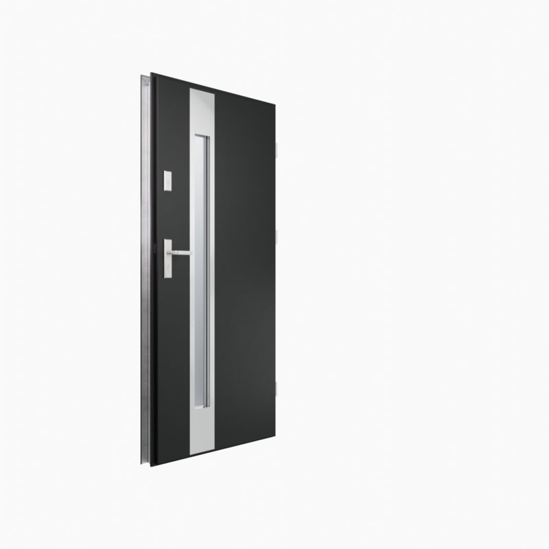 Yderdør O.K. Doors Aurelia inox 90 højre mat-antracit sort