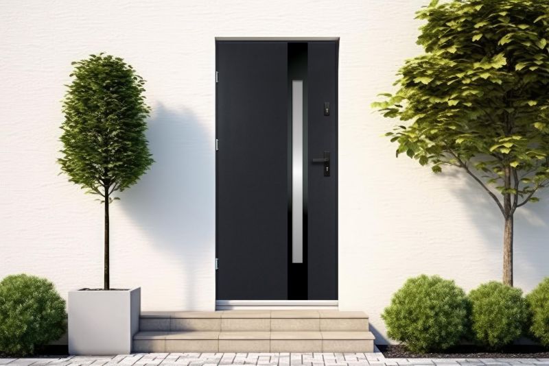 Yderdør O.K. Doors Temida Black P55 80 venstre antracit
