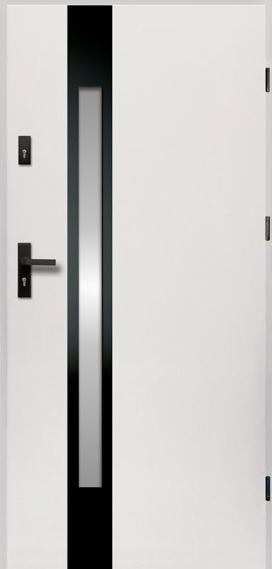 O.K. Doors Temida Black P55 80 højre hvide yderdør