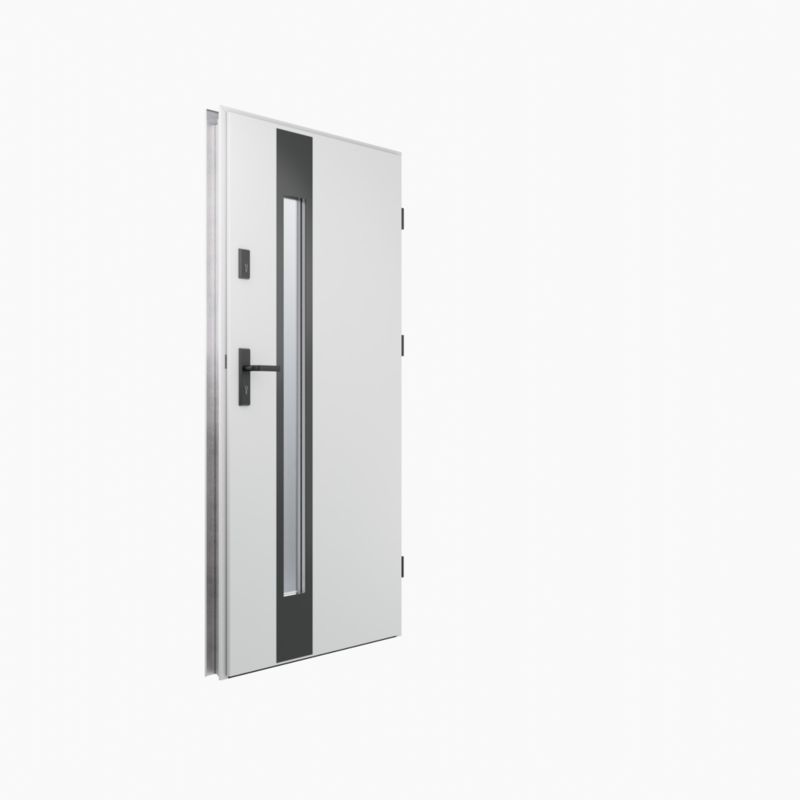O.K. Doors Temida Black P55 80 højre hvide yderdør