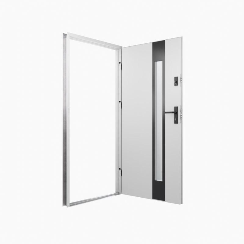 O.K. Doors Temida Black P55 80 højre hvide yderdør