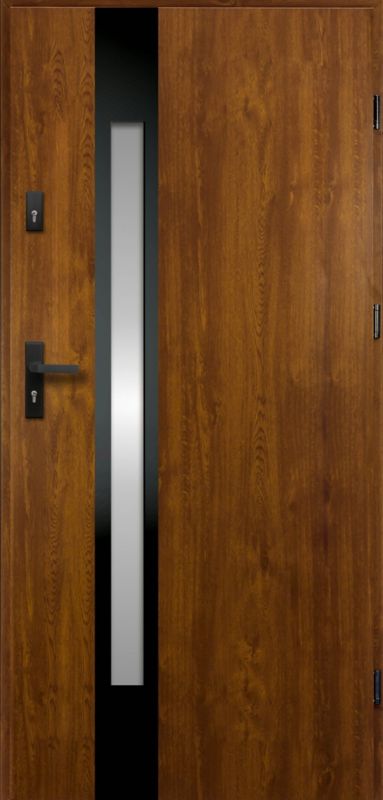 Yderdør O.K. Doors Temida Black P55 80 højre gylden eg