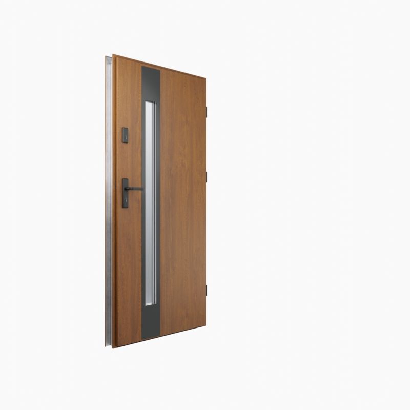 Yderdør O.K. Doors Temida Black P55 80 højre gylden eg