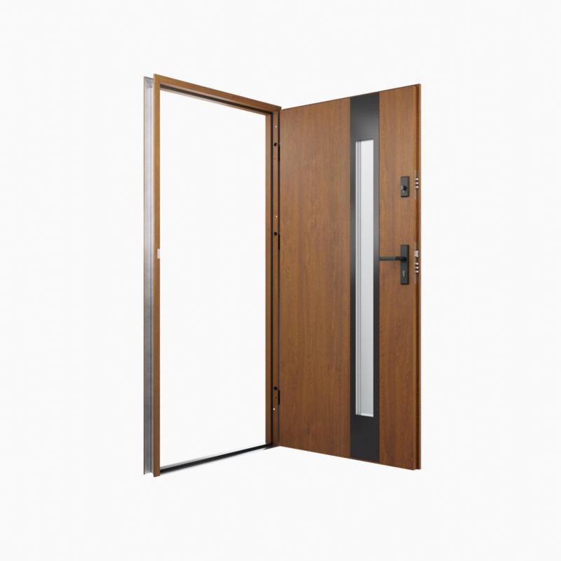Yderdør O.K. Doors Temida Black P55 80 højre gylden eg