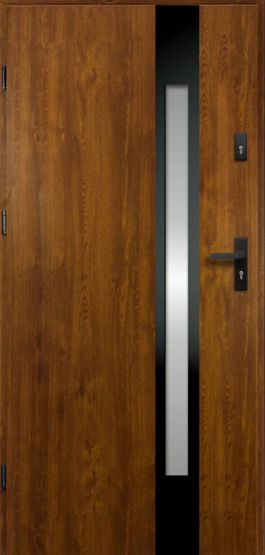 Yderdør O.K. Doors Temida Black P55 90 venstre i gylden eg