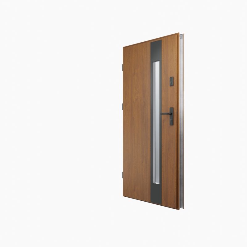 Yderdør O.K. Doors Temida Black P55 90 venstre i gylden eg