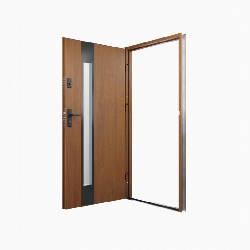 Yderdør O.K. Doors Temida Black P55 90 venstre i gylden eg