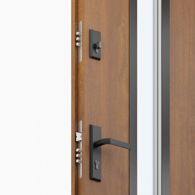 Yderdør O.K. Doors Temida Black P55 90 venstre i gylden eg