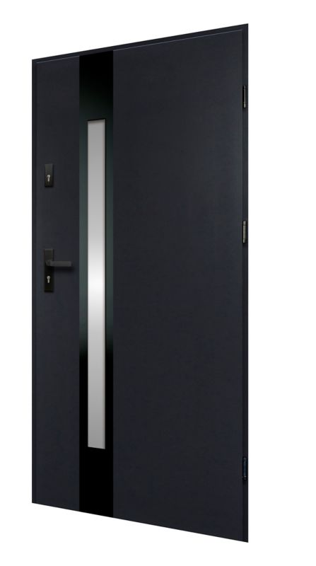Yderdør O.K. Doors Temida Black P55 90 højrehængt antracit