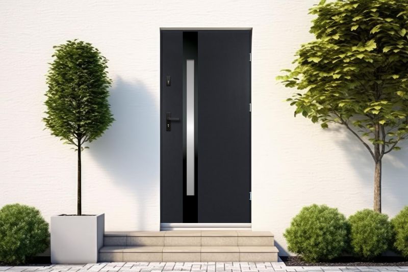 Yderdør O.K. Doors Temida Black P55 90 højrehængt antracit