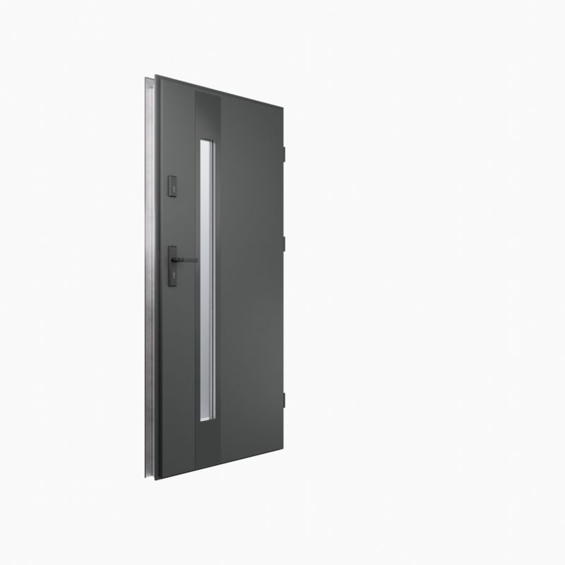 Yderdør O.K. Doors Temida Black P55 90 højrehængt antracit