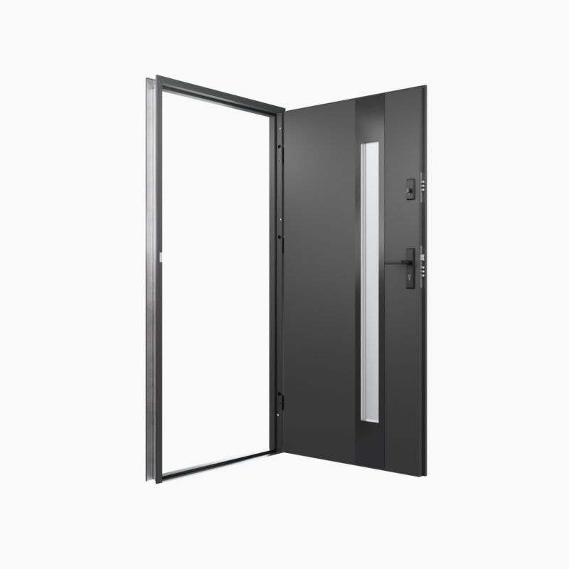 Yderdør O.K. Doors Temida Black P55 90 højrehængt antracit