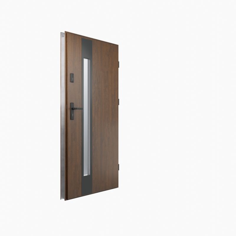 Yderdør O.K. Doors Temida Black P55 90 højre mørk valnød