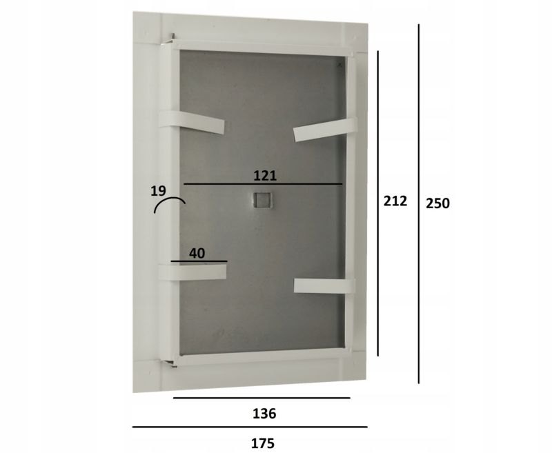 Skorstenslåge 14x21 cm Hvid Mat med Sikringsindsats
