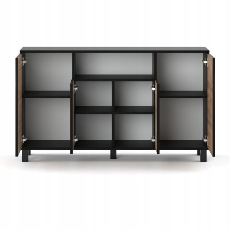 Komoda 140 cm Sort Mat / Eg Wotan RTV 140x35x80 cm