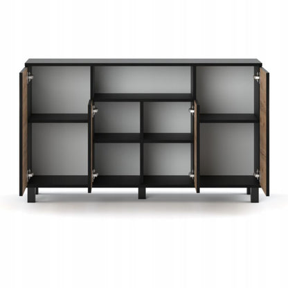 Komoda 140 cm Sort Mat / Eg Wotan RTV 140x35x80 cm