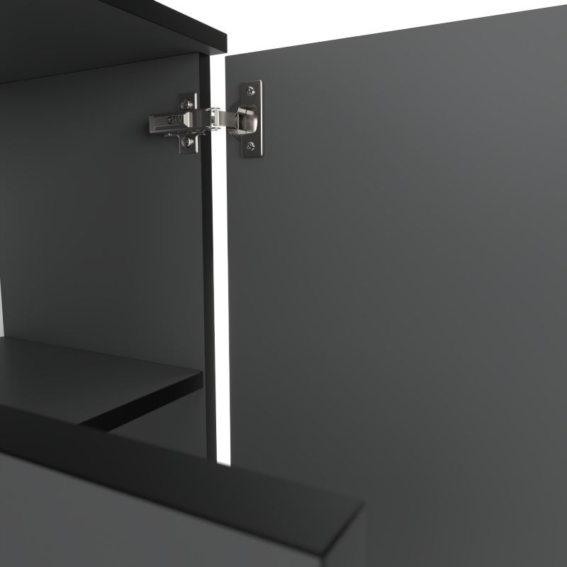 Komoda 140 cm Dąb Sonoma Mat 4 Drzwi 9 Półek 140x35x80 cm