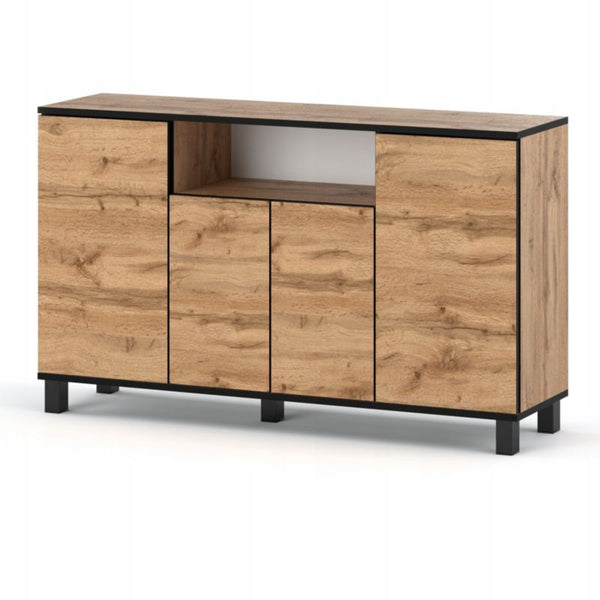 Komoda 140 cm Dąb Wotan 4 Drzwi 9 Półek 5905123200588