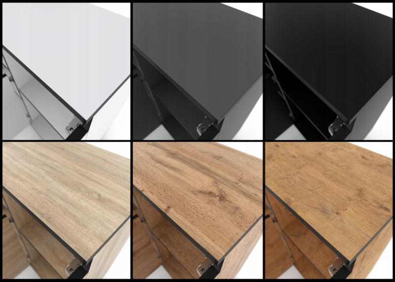 Komoda 140 cm Dąb Wotan 4 Drzwi 9 Półek 5905123200588