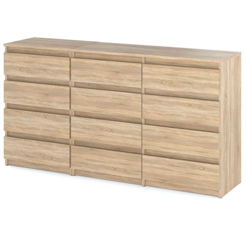 Komode med 12 Skuffer 180x33,5x92,5 cm Eg Sonoma