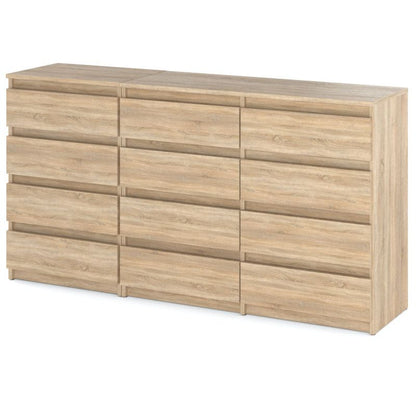 Komode med 12 Skuffer 180x33,5x92,5 cm Eg Sonoma