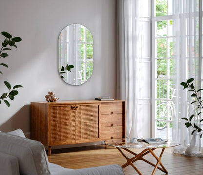 Stort moderne Tulup-spejl 58 x 100 cm til soveværelse og badeværelse, 1 stk.