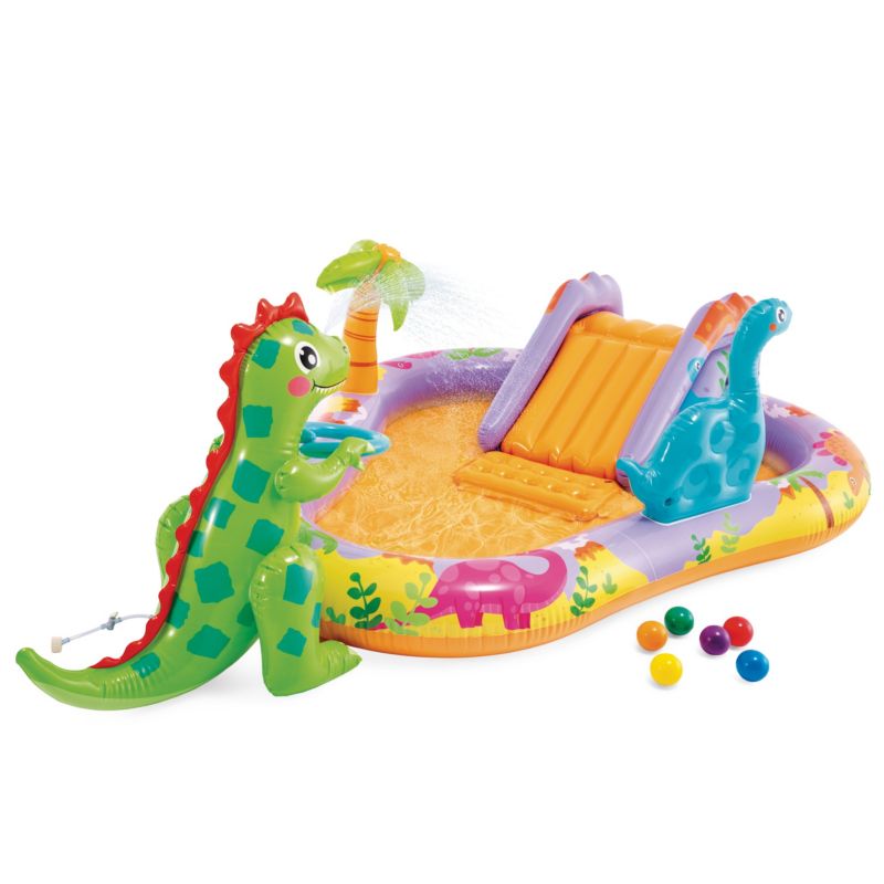 Duży dmuchany wodny plac zabaw Intex basen zjeżdżalnia dinozaury 56139 1szt.