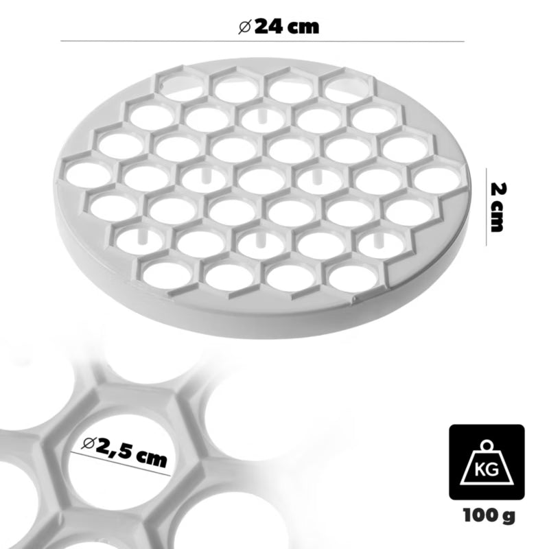 Dumplingform 24 cm 37 Huller Hvid