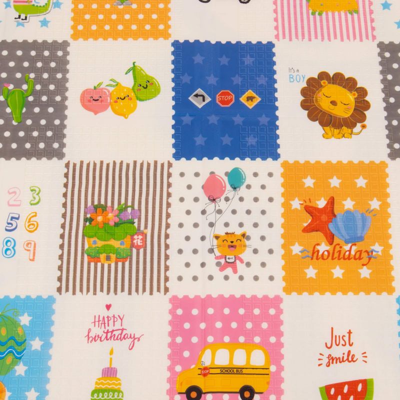 Dobbelt-sidet skumlegemåtte til børn Springos 180 x 200 cm foldbar, køretøjer 1 stk.